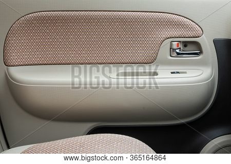 Novosibirsk/ Russia - May 02 2020: Toyota Sienta, Interior Of Modern Car. Side Door Buttons: Window,
