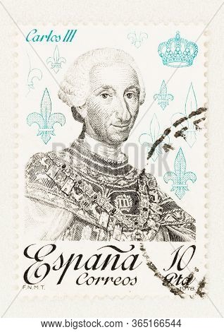 Seattle Washington - May 3, 2020: Portrait Of Carlos Iii, A Spanish King Of The House Of Bourbon On 