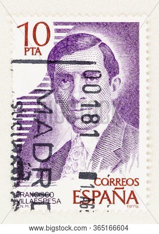 Seattle Washington - May 5, 2020:  1979 Spanish Postage Featuring Author  Francisco Villaespesa On 1