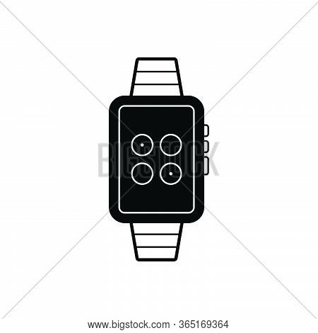Black Solid Icon For Watch-synchronization Watch Synchronization Wearable Gadget Wristlet