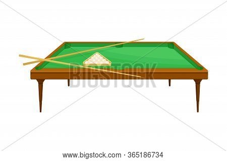 Billiard Table With Six Corner Pockets As Tabletop Game Vector Illustration