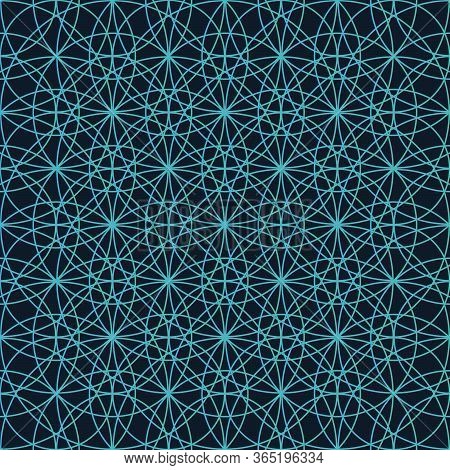 Abstract Geometric Seamless Circles Pattern. Stock Vector Illustration Isolated On Blue Background.