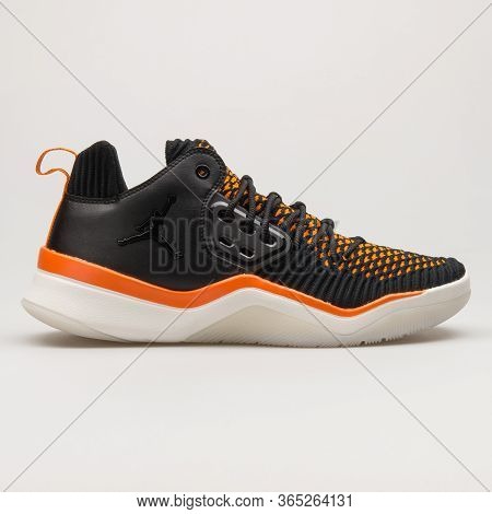 Vienna, Austria - June 14, 2018: Nike Jordan Dna Lx Cargo Khaki And Sail Sneaker On White Background
