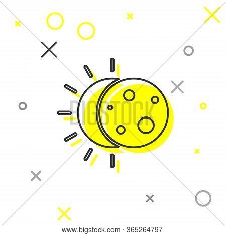 Grey Line Eclipse Of The Sun Icon Isolated On White Background. Total Sonar Eclipse. Vector Illustra