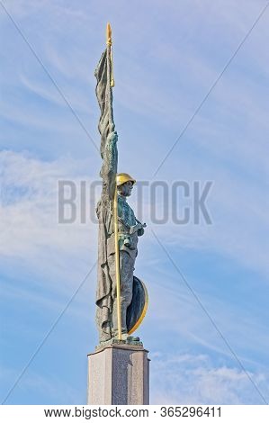 Vienna, Austria September 7, 2018: Bronze Soldier Detail Of The Soviet War Memorial More Formally Kn