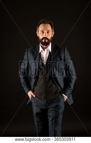 He Knows His Job. Shadow Business Concept. Confident And Charismatic Ceo. Just Being Successful. Man