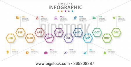 Infographic Template For Business. Modern Timeline Diagram Calendar For Project Planning, Presentati