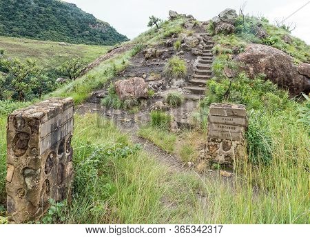 Lookout Rock, A Rocky Outcrop, Near Mahai. Directional Signs Are Visible
