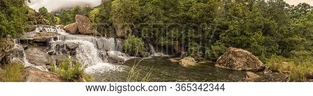 Panoramic View Of The Cascades In The Mahai River After Heavy Rains