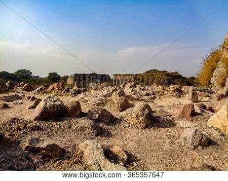 Tughlaqabad Fort Vintage Mughal Architecture Monument In Delhi