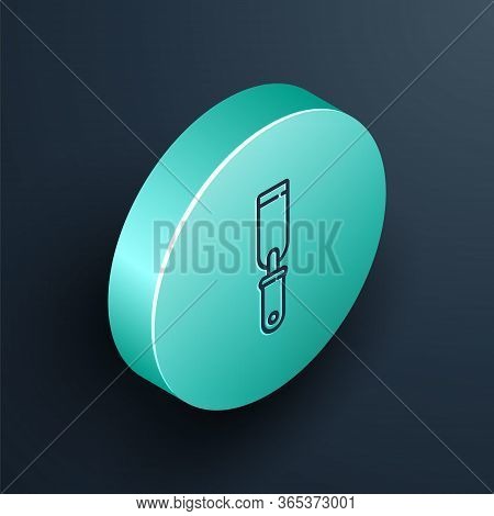 Isometric Line Rasp Metal File Icon Isolated On Black Background. Rasp For Working With Wood And Met