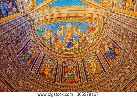 Djakovo, Croatia - October 5, 2017: Interior Of The Cathedral Of St. Peter In Djakovo Croatia.