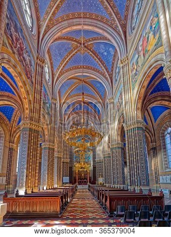 Djakovo, Croatia - October 5, 2017: Interior Of The Cathedral Of St. Peter Famous Landmark And The I