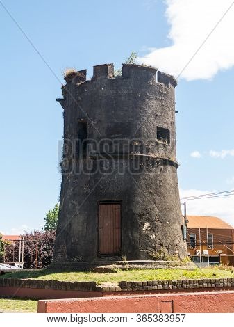 Old Spanish Tower. El Torreon Los Canelos O Torreon De Cantarranas In Valdivia, Los Rios Region, Chi