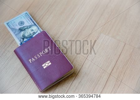 Banknote Many Currency, Yen-japan,dollar-usa,yuan-china, Euro-eu With Passport Book.image For Backgr