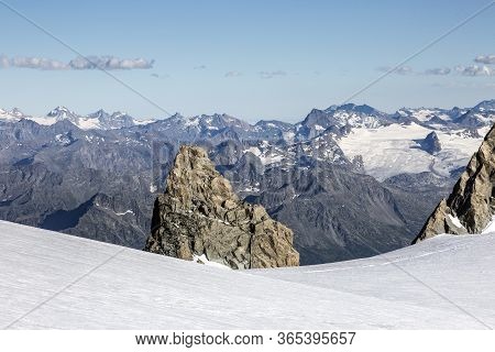 Rocks And Stones Of Mont-blanc Massif View From Mont Maudit In The French Alps, Chamonix-mont-blanc,