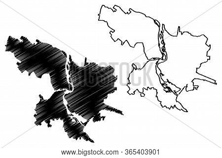 Irkutsk City (russian Federation, Russia) Map Vector Illustration, Scribble Sketch City Of Irkutsk M