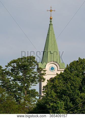 Bell Tower Of The Church Of Jedlesee In Vienna (austria), Sunny Day In Springtime
