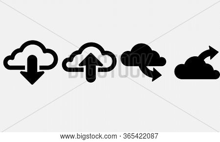 Download And Upload Icon Like Cloud In Sky