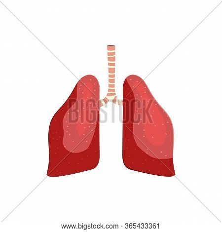 Human Lungs Illustration. Pink, Breathing, Air, Organ. Medicine Concept. Illustration Can Be Used Fo
