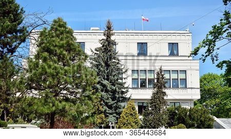 Warsaw, Poland. 9 May 2020. Exterior View Of Sejm Parliament Building