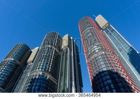 Sydney, Australia - November 24, 2016: Barangaroo International Towers Skyscrapers At Barangaroo Sus