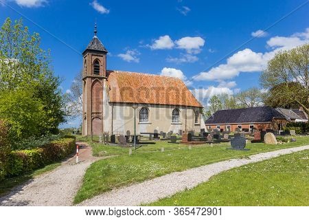 Historic Church In The Small Village Of Dorkwerd, Netherlands