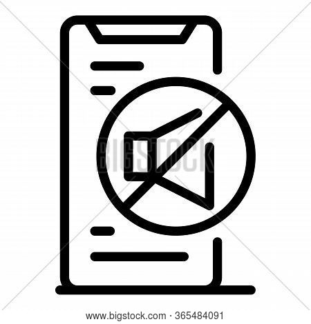 Sound Off On Smartphone Icon. Outline Sound Off On Smartphone Vector Icon For Web Design Isolated On