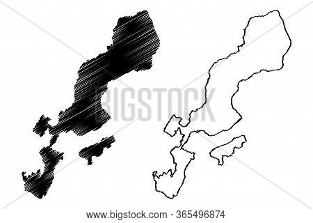 Lugano City (swiss Confederation, Switzerland) Map Vector Illustration, Scribble Sketch City Of Luga