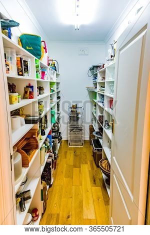 Cape Town, South Africa - February 6, 2020: View Of Walk-in Kitchen Pantry In Luxury Home