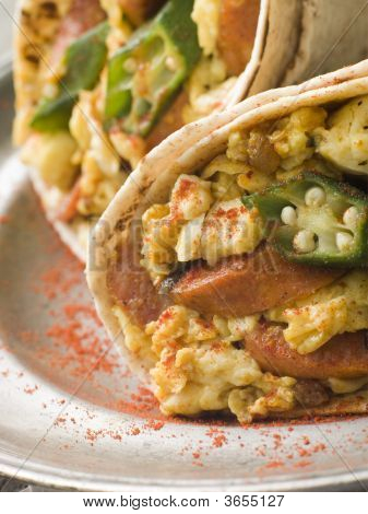 Goan stile uova avvolte In un Chapatti
