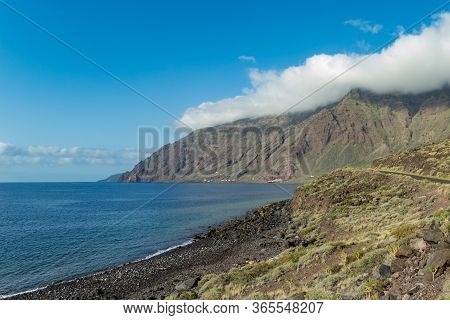 Wide Angle Panorama. Natural Beach Las Playas. Very Popular For Tourists And Locals. There You Can L