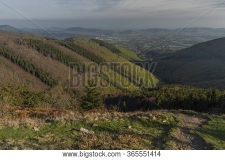 Color Spring Morning View From Pustevny In Beskydy Mountains