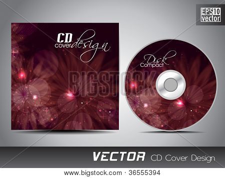 Modelo de design de apresentação de capa de CD com cópia espaço e flor efeito, editáveis EPS10 vector illus