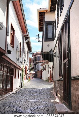 Medieval houses in old town Kaleici in Ankara, Turkey