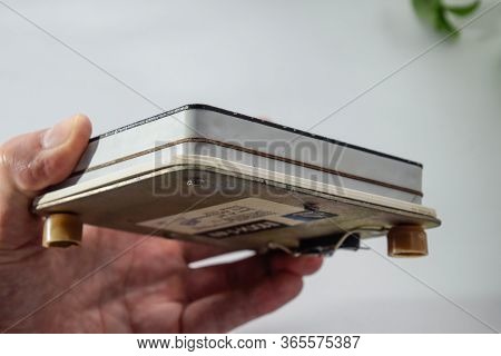 Krasnodar, Russia - April 11, 2020: High-frequency Isodynamic Speaker 10gi-1-4. Soviet Acoustics.