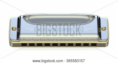 Diatonic Harmonica 3d Render Illustration Isolated On White Background