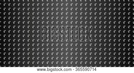 Perforated Flat Surface Made Of Paper, Plastic, Steel Sheet Metal. Black Texture Background. Seamles