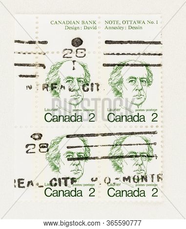 Seattle Washington - May 10, 2020:  1973 Caricature Definitive Of Wilfrid Laurier, 7th Prime Ministe