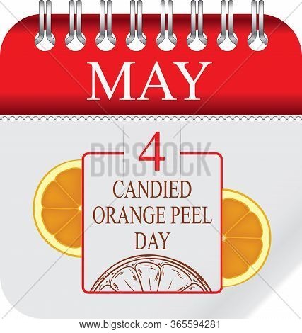 Calendar With Perforation For Changing Dates - May - Candied Orange Peel Day