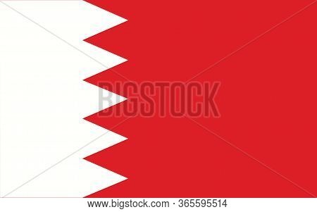 Bahrain Flag Vector Graphic. Rectangle Bahraini Flag Illustration. Bahrain Country Flag Is A Symbol 