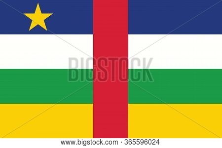 Central African Republic Flag Vector Graphic. Rectangle Central African Flag Illustration. Central A
