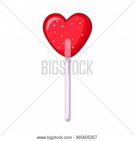 Isolated Object Of Lollipop And Heart Symbol. Web Element Of Lollipop And Sweet Stock Vector Illustr