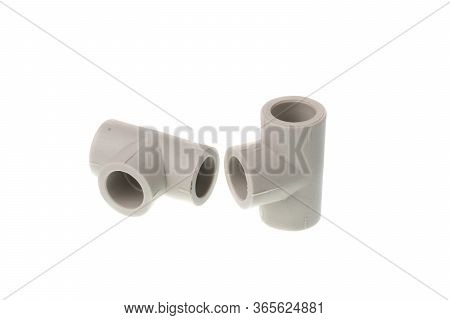 Small Plastic Ppr Elbow Fitting For Water Pipes, Isolated On White Background
