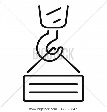 Relocation Crane Hook Icon. Outline Relocation Crane Hook Vector Icon For Web Design Isolated On Whi