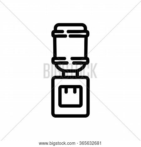 Office Convenient Water Cooler Icon Vector. Office Convenient Water Cooler Sign. Isolated Contour Sy