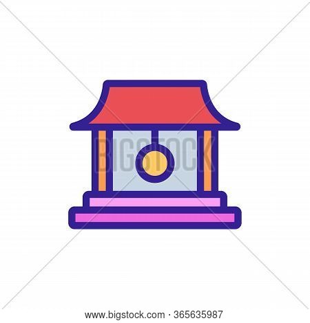 Temple Bell Icon Vector. Temple Bell Sign. Color Symbol Illustration