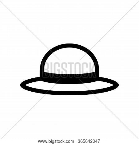 Hat Icon. Farmer Straw Hat. Headpiece For Sun Protection. Vector Illustration