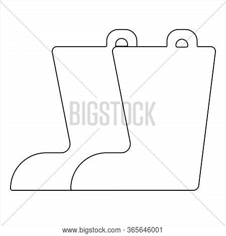 Boots For The Garden, Walking, Children. Vector Illustration.