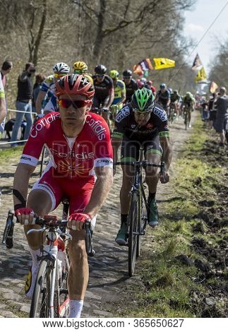 Wallers,france - April 12,2015: The Belgian Cyclist Michael Van Staeyen Of Cofidis Team Riding In Th